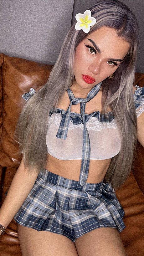 Blonde babe thin Trans sweetie teases in attractive outfits in a hot compilation - Image 14 of 20  in Ladyboy category   featuring Petite Trans Beauty 