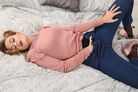 Lovely British teen Honour May removes her clothes and poses in ebony leggings - Image 6 of 20  in Pantyhose category   featuring Honour May 