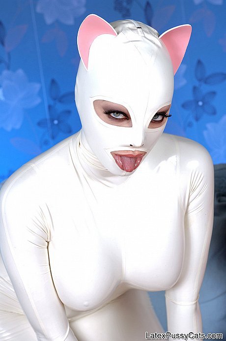 Doll Angelica Heart makes her kitty Latex Lucy drink milk & slaps her behind - Image 3 of 21  in Lesbian category   featuring Latex Lucy, Angelica Heart 