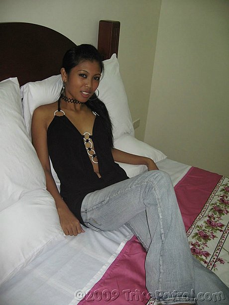 Skinny chinese babe Miles Domingo strips nude & shows her shaved cunt up close - Image 5 of 21  in Pussy category   featuring Miles Domingo 