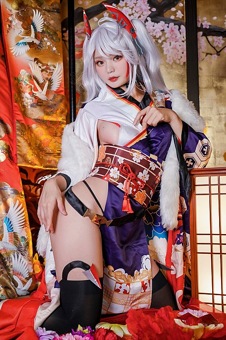 Platinum blonde chinese sweetie poses in fine undies and cosears as well - Image 7 of 10  in Babe category  