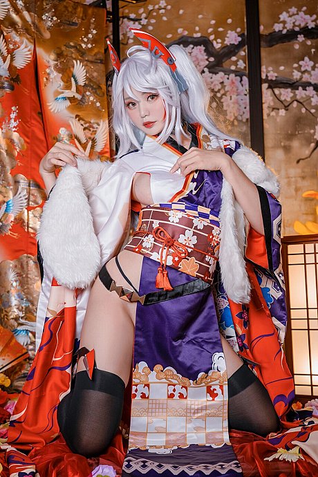 Platinum blonde chinese sweetie poses in fine undies and cosears as well - Image 10 of 10  in Babe category  