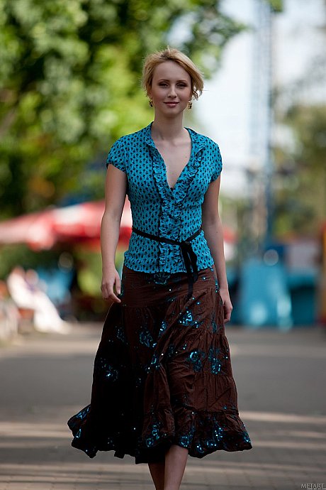 Pretty lovely blondy Astarta A shows every inch of her beautiful naked body outdoors - Image 1 of 20  in Model category   featuring Astarta A