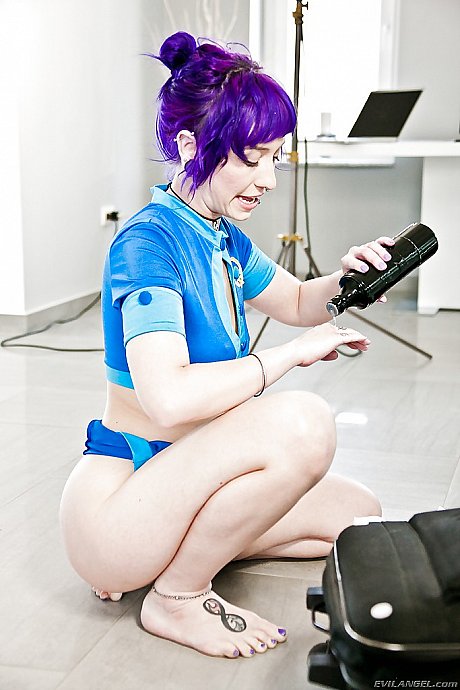 Frisky punk sweetie toying her neat fanny and exposing her anal gape - Image 2 of 16  in Dildo category   featuring Proxy Paige 