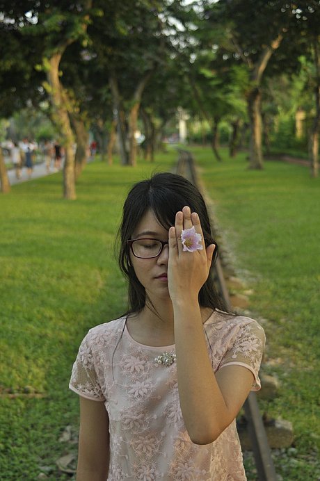 Beautiful chinese bitches posing in their charming delicious dresses on the railroad - Image 6 of 21  in Sexy category  