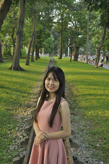 Beautiful chinese bitches posing in their charming delicious dresses on the railroad - Image 9 of 21  in Sexy category  