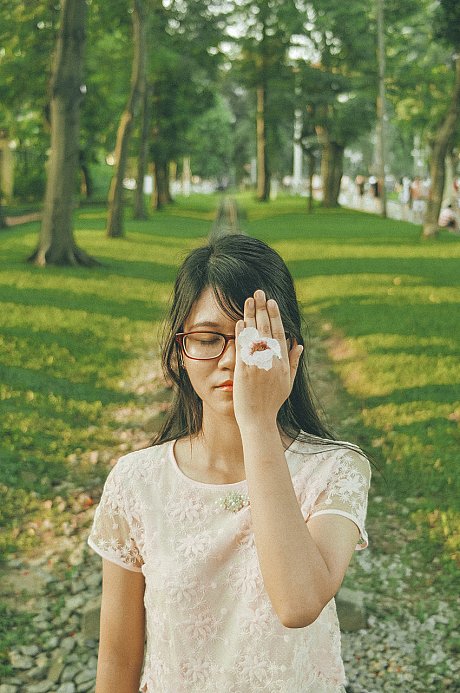 Beautiful chinese bitches posing in their charming delicious dresses on the railroad - Image 11 of 21  in Sexy category  