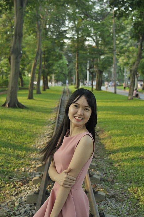 Beautiful chinese bitches posing in their charming delicious dresses on the railroad - Image 13 of 21  in Sexy category  