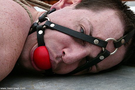 Pretty dominatrix Isis Love mounts her bound ball gagged slave with a strapon - Image 1 of 20  in Outdoor category   featuring Isis Love, Judass 