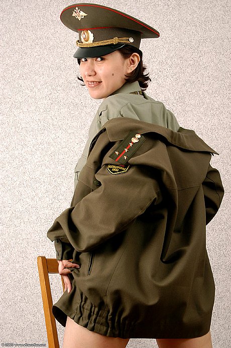 Korean amateur Elena stripping off military uniform to pose naked - Image 4 of 16  in Legs category   featuring Elena 
