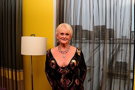 Mature yellow-haired Sparkle gets totally undressed before wearing a ebony dress - Image 10 of 16  in Skirt category   featuring Sparkle 