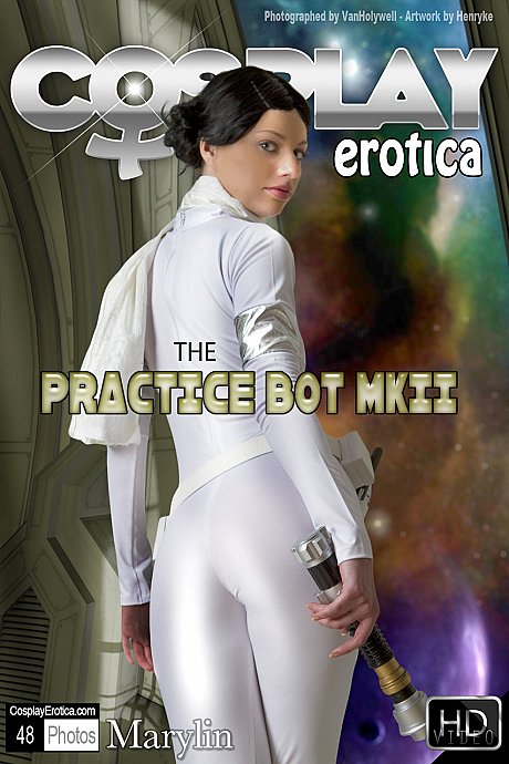 Living doll wields a lightsaber while emulating Princess Leah - Image 1 of 12  in Spreading category   featuring Marylin 