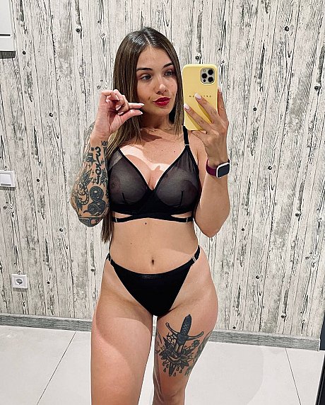 Tattooed babe YourQueen 3 teases with her strapon in a pretty compilation - Image 8 of 20  in Model category   featuring Your Queen 3 