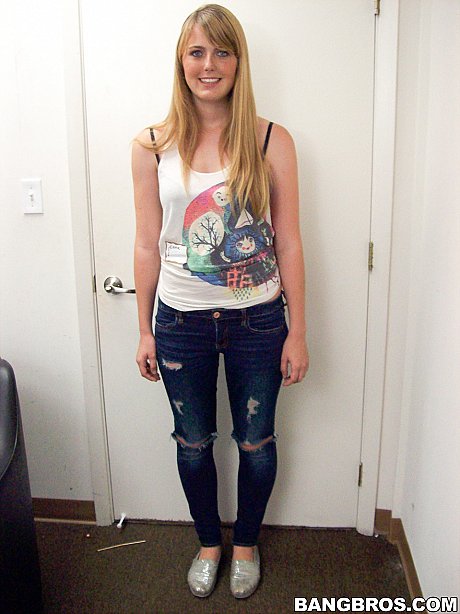 Yellow-haired newbie Emma Ash strips nude at the casting and shows her cute tasty body - Image 2 of 20  in Amateur category   featuring Emma Ash 