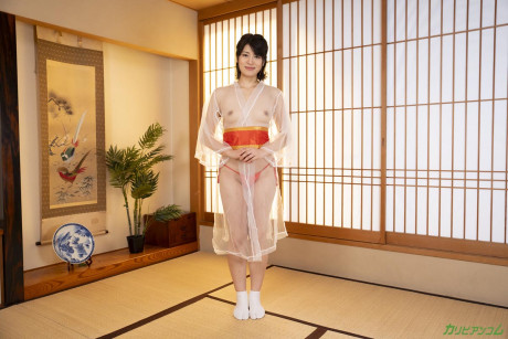 Japanese girl chick Ema Kato sports a creampie after anal sex with two guys - #1523728