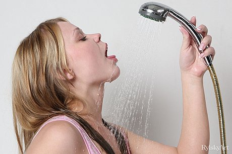 Attractive young Sarika wets herself with a shower head while showing her pussy - Image 6 of 16  in Model category   featuring Sarika 