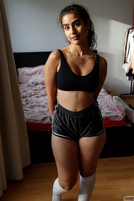 Hot Pakistani babe Luna Silver strips her sportswear and takes a bath - Image 1 of 12  in Babe category   featuring Luna Silver 