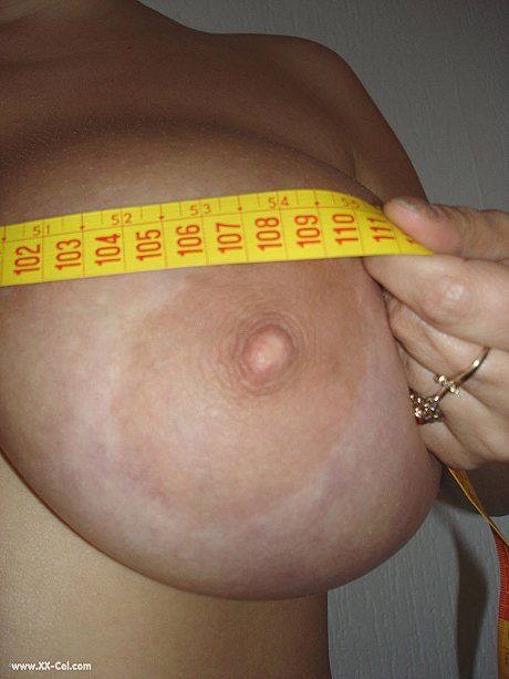 Curvy wifey Angel Crisa strips her blouse & bra before measuring her massive tits - Image 18 of 20  in Amateur category   featuring Angel Crisa 