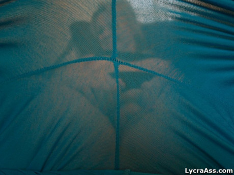 Mature BBW Daniella English frees her bush from yoga pants and thong panties - #1181365