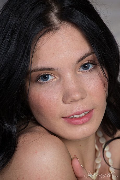 Barely legal girl girl chick with black hair removes underthings to pose in white socks - Image 16 of 16  in Close Up category   featuring Lovenia Lux 