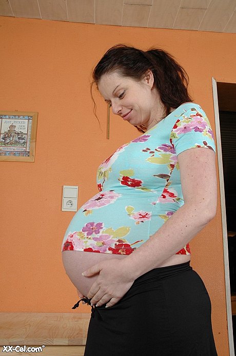 Pregnant housewife Monica Sarina shows her large belly & swallows her juicy melons - Image 3 of 20  in Pussy category   featuring Monica Sarina 