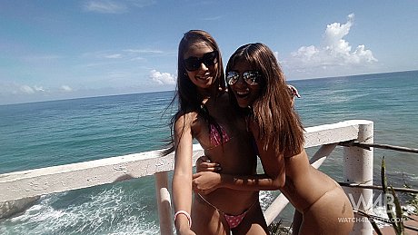Venezuelan skanks Anastasia & Lola Banny taking outdoor selfies in sweet bikinis - Image 10 of 20  in Outdoor category   featuring Lola Banny, Anastasia Delgado 