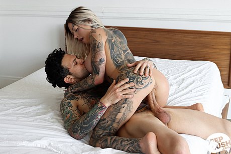 Tattooed babe Chantal Danielle loves hardcore sex in a 3some with hung men - Image 15 of 21  in Ass category   featuring Owen Gray, Small Hands, Chantal Danielle 