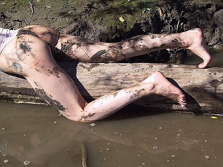 Cowgirl Erika Shelley exposes her tiny breasts while playing in the mud - Image 16 of 21  in Outdoor category   featuring Erika Shelley 