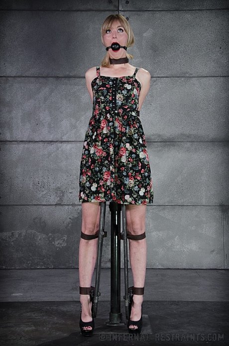 Clothed female Mona Wales finds herself being restrained in a dungeon - Image 3 of 16  in Pussy category   featuring Mona Wales 