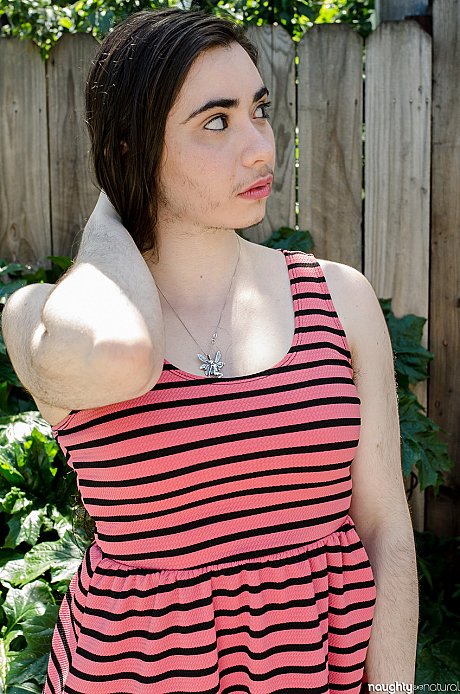 Amateur whore girl chick with a mustache Kisa Fae unveils her bushy armpits and vagina - Image 1 of 21  in Close Up category   featuring Kisa Fae 