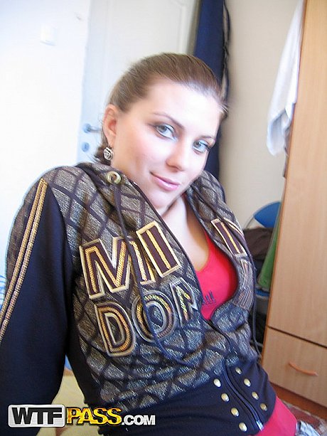 Busty amateur Lory finger spreads her vagina after getting undressed on her bed - Image 1 of 16  in Pussy category   featuring Lory 