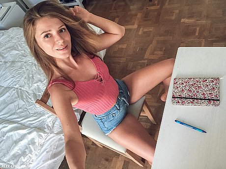 Russian spinner Kalisy uses a selfie stick for taking undressed selfies - Image 2 of 16  in Model category   featuring Kalisy 