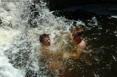 Gay boys Brad & Shayne indulge in hot oral action while swimming in a river - Image 3 of 21  in Gay category  
