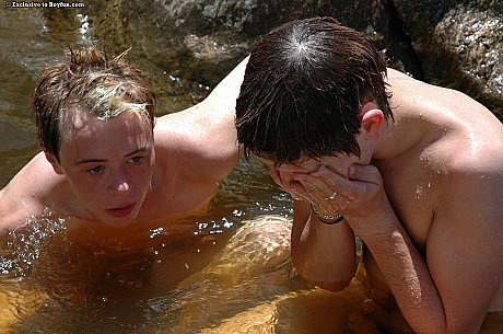 Gay boys Brad & Shayne indulge in hot oral action while swimming in a river - Image 4 of 21  in Gay category  