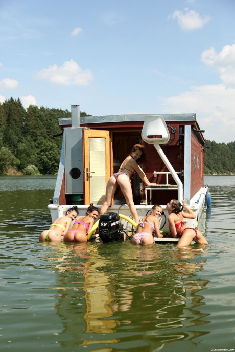 Fine Czech teen Sara Kay & her GFs teasing all nude at a nasty beach party - #780150