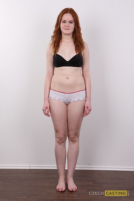 Ginger amateur Barbora strips naked before spreading her legs on a stool - Image 7 of 20  in Close Up category   featuring Barbora 