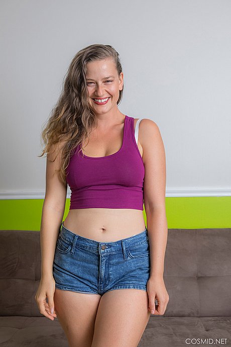 First timer Lillie Varga strips off her shorts and white pretties to pose undressed - Image 2 of 16  in Amateur category   featuring Lillie Varga 