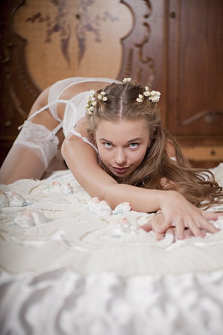 Stunning teenie in white undies Milena D exposing her delicious snatch - Image 4 of 20  in Teen category   featuring Milena D 