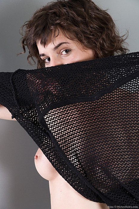 Sweet amateur Rina displays her tits and bushy beaver in a solo - Image 10 of 20  in Pussy category   featuring Rina 