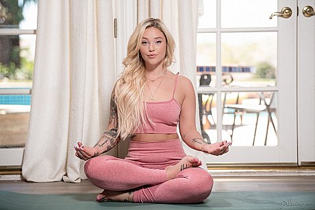 Three gigantic bottomed females do yoga in their workout clothes - Image 3 of 15  in Lesbian category   featuring Carolina Cortez, Kali Roses, Violet Myers 
