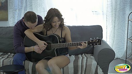 Teenie Leana gets her silky twat plowed on a sofa then takes a facial cumshot - Image 1 of 21  in Pussy category   featuring Leana, Jim 