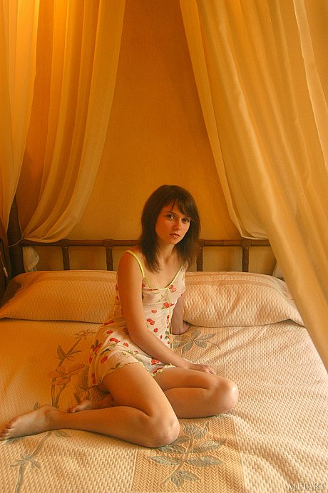 Emo slut GF woman Anna S reveals her tiny breasts and furry snatch in her bedroom - Image 3 of 21  in Teen category   featuring Anna S 