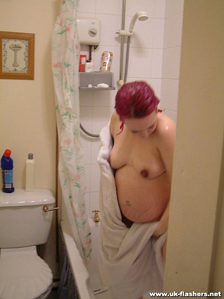Pregnant ginger takes a shower while being secretly recorded on spy cam - Image 9 of 12  in Ass category  