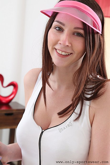Teen in a tennis uniform Lauren Chelsea strips to show her natural tits & bum - Image 1 of 21  in Legs category   featuring Lauren Chelsea 