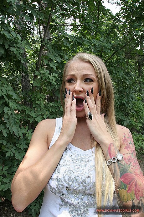 Tattooed cougar Russian Kayla Green gets rope tied & brutally nailed outdoors - Image 5 of 18  in Pussy category   featuring Kayla Green 
