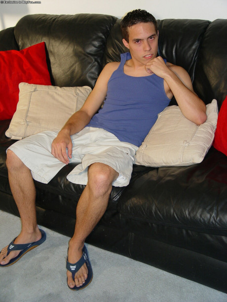 Caucasian gay husband BF Jeremy tastes his fresh sperm after masturbating - #1160455