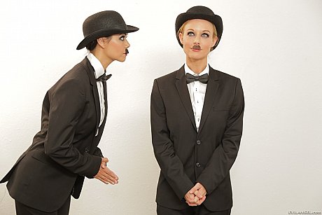 Weird porn babes Dana Vespoli and Kayden Kross put on moustaches - Image 12 of 17  in MILF category   featuring Kayden Kross, Dana Vespoli 
