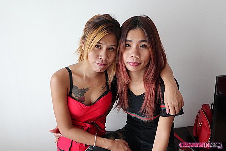 Sleazy oriental babes Kuai & Jem tease with their inked bodies together - Image 4 of 20  in Lesbian category   featuring Jem, Kuai 