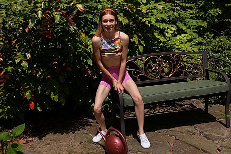 Thin babe Jessica Marie strips naked & stretches her tight snatch outdoors - Image 2 of 20  in Pussy category   featuring Jessica Marie 
