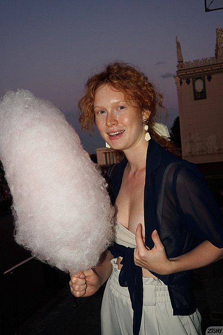 Ginger Head Arina Bik flashes her boobs in public & poses in her undergarment at home - Image 4 of 12  in Outdoor category   featuring Arina Bik 